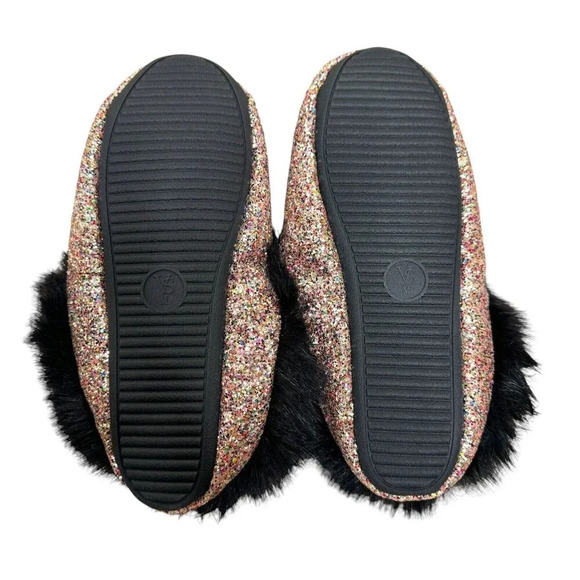 Victoria's Secret Pink Glitter Slippers MEDIUM Size 7-8 - Picture 3 of 4